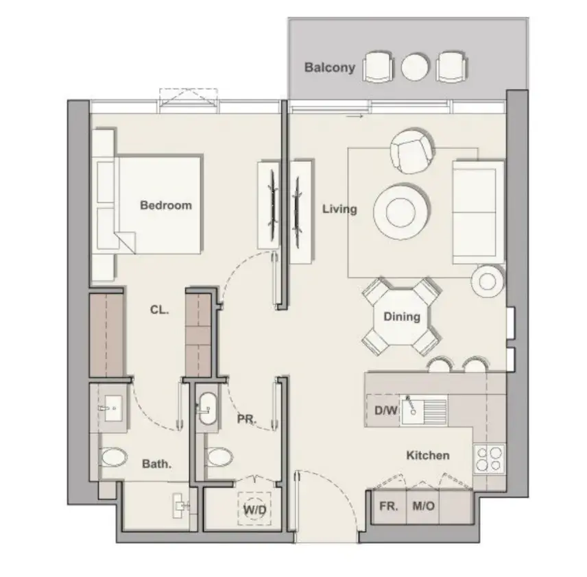 1 Bedroom apartments - Soto Grande floor plan