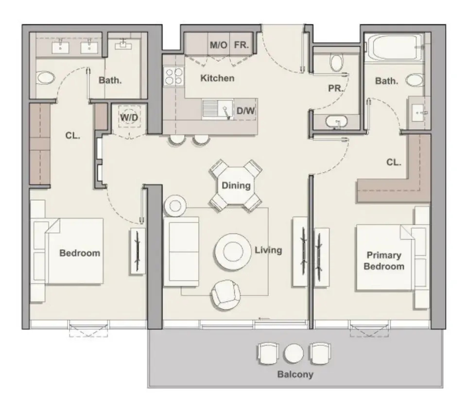 2 Bedrooms apartments - Soto Grande floor plan