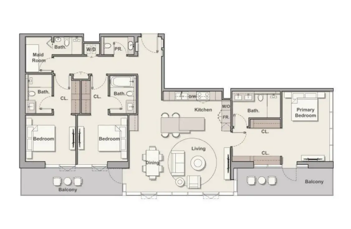 3 Bedrooms apartments - Soto Grande floor plan