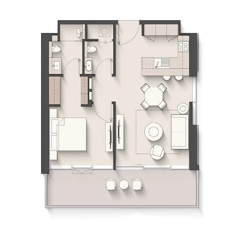1 bedroom Apartments -  Soto Grande floor plan