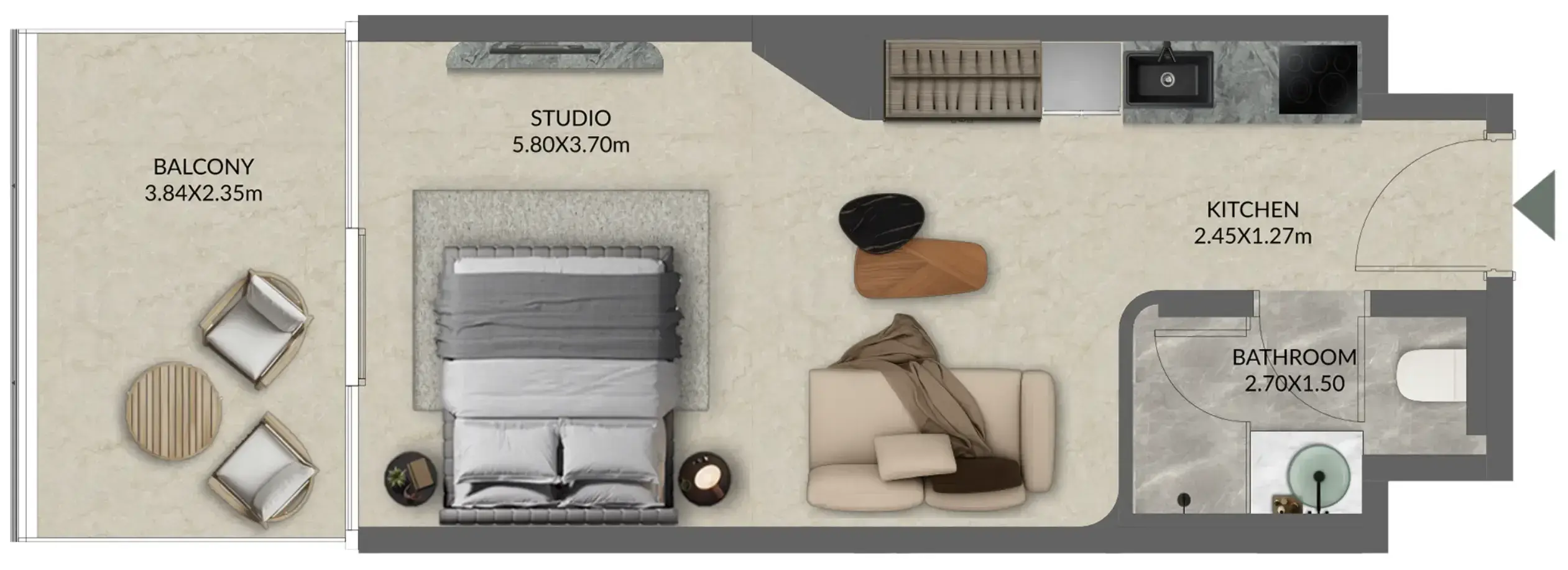 Studio apartments - Palazzo Tissoli floor plan
