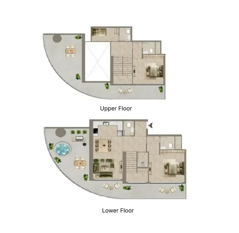 2 Bedrooms duplex - Colibri Views floor plan