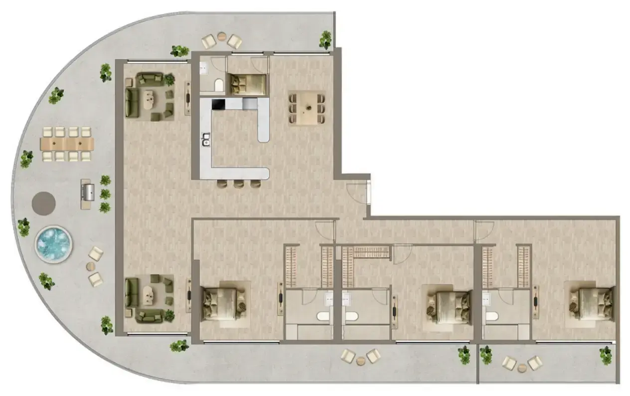 3 Bedrooms penthouse - Colibri Views floor plan