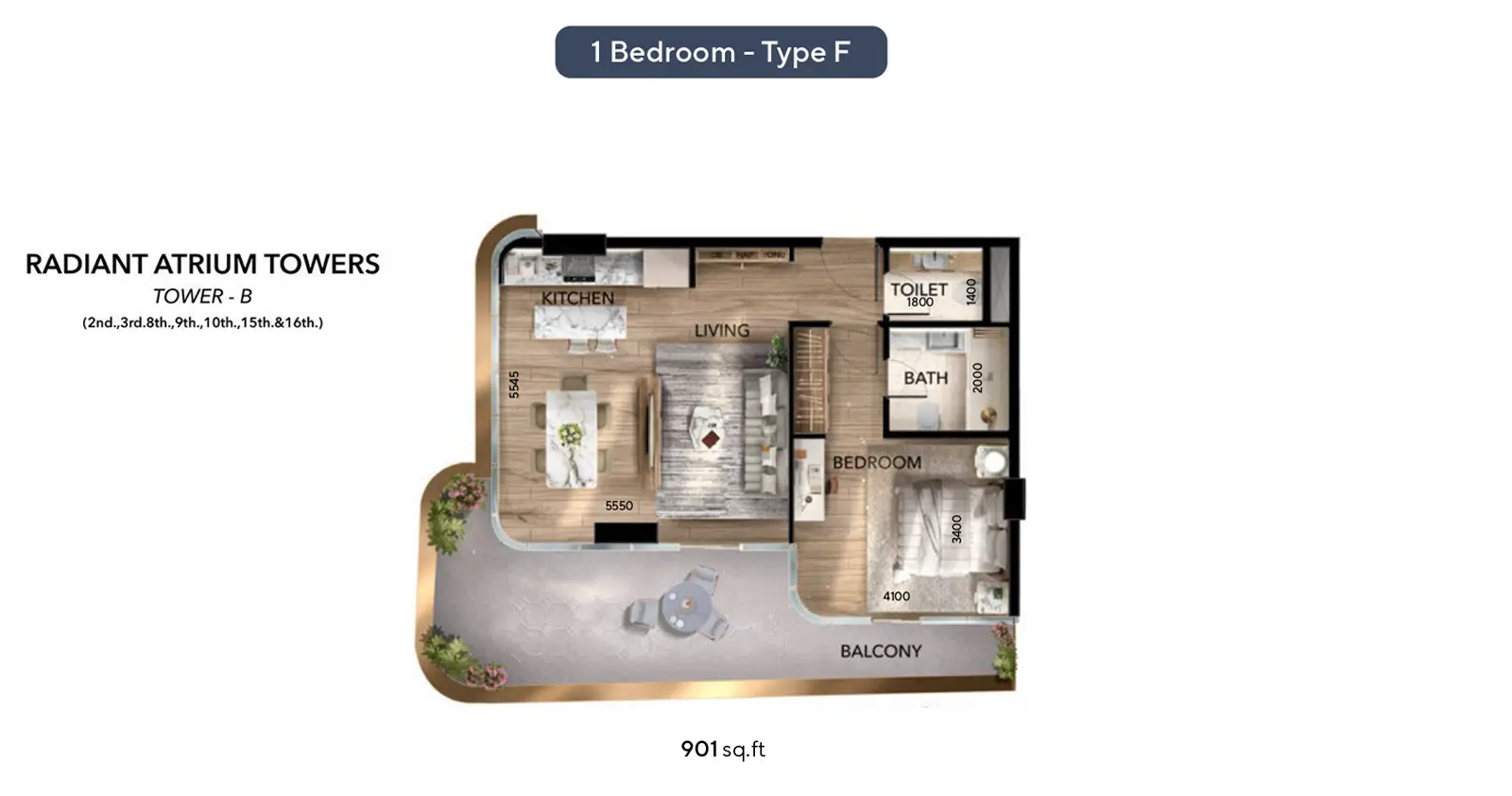 Type F floor plan