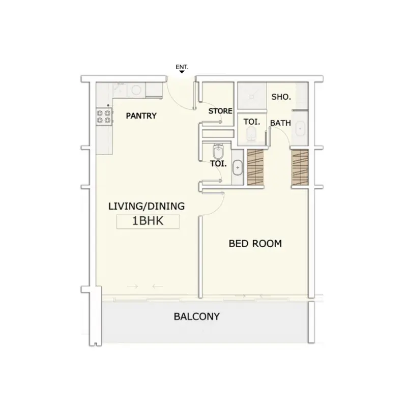 1 bedroom floor plan
