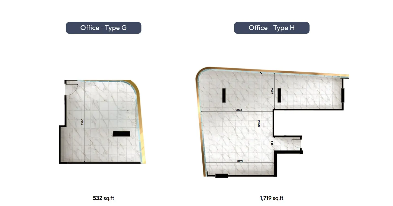 Office Type G & H floor plan