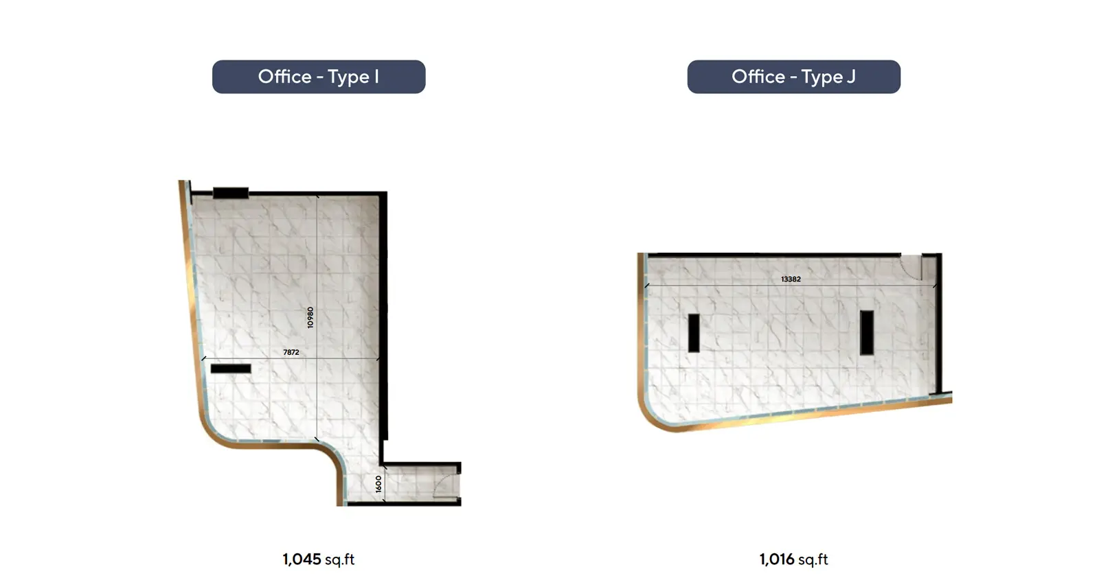 Office Type I & J floor plan