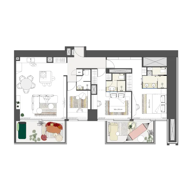 2 bedroom floor plan