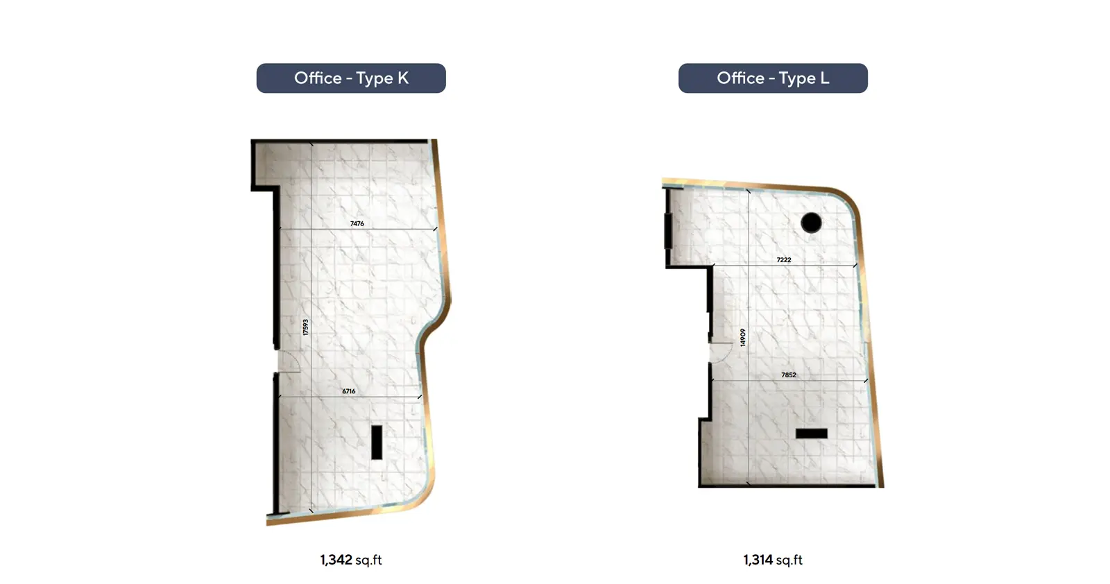 Office Type K & L floor plan