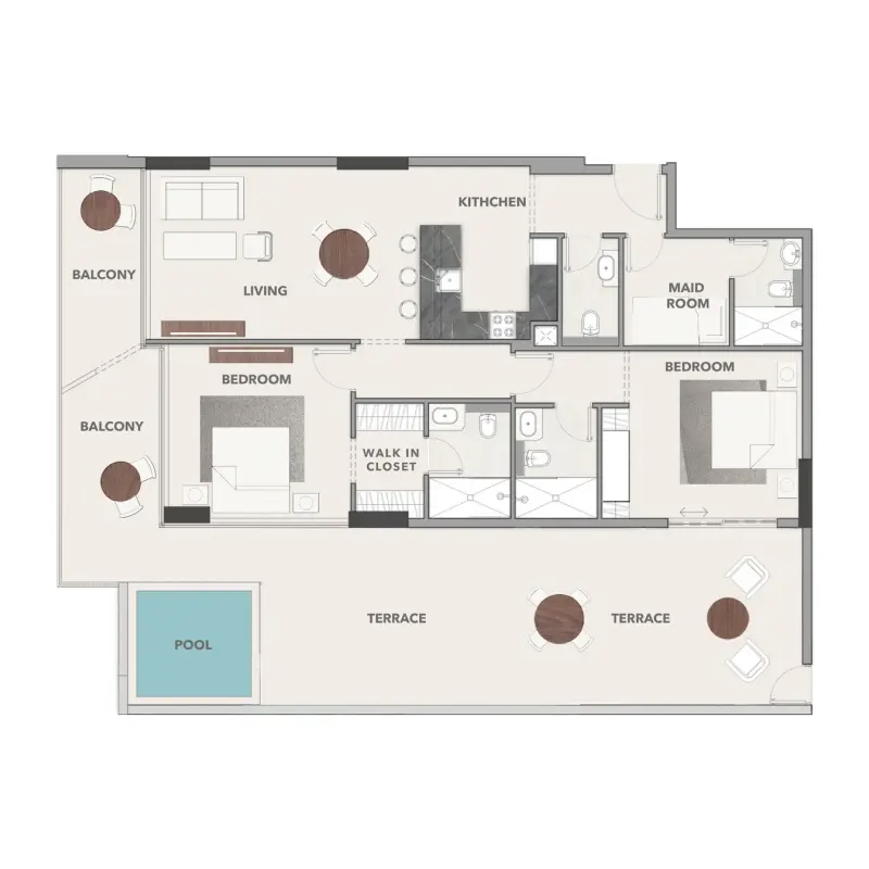 2 bedroom floor plan