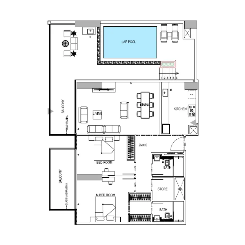 2 bedroom floor plan