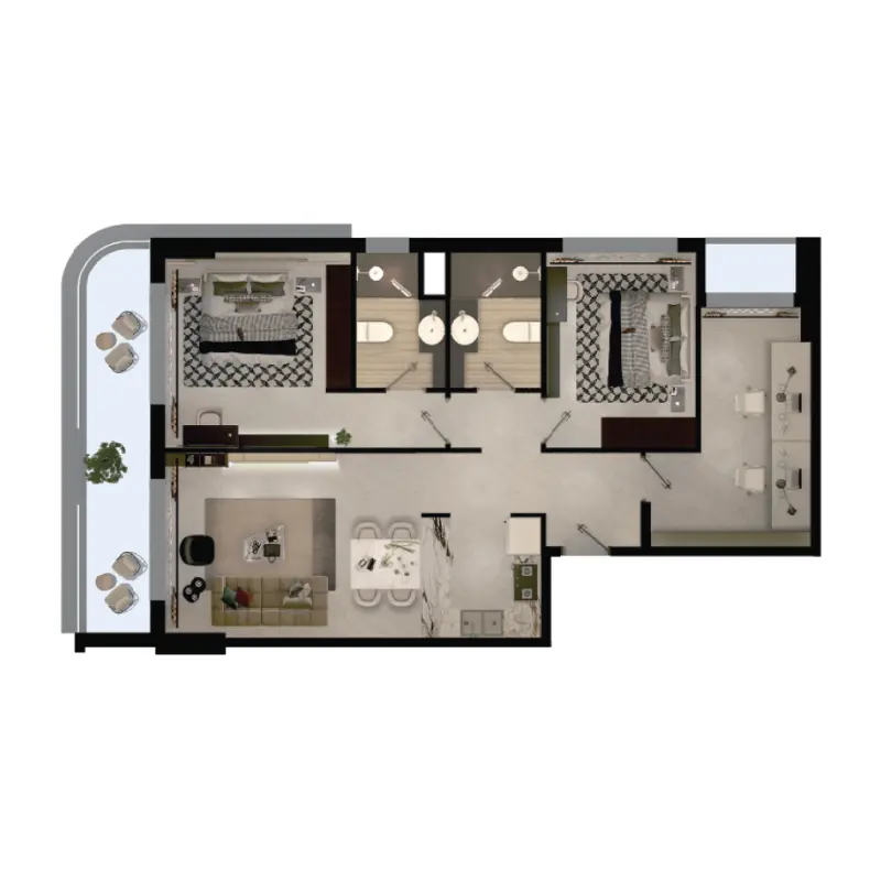 2,5 bedroom floor plan