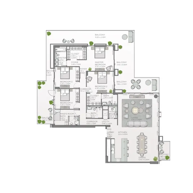 4 bedroom floor plan