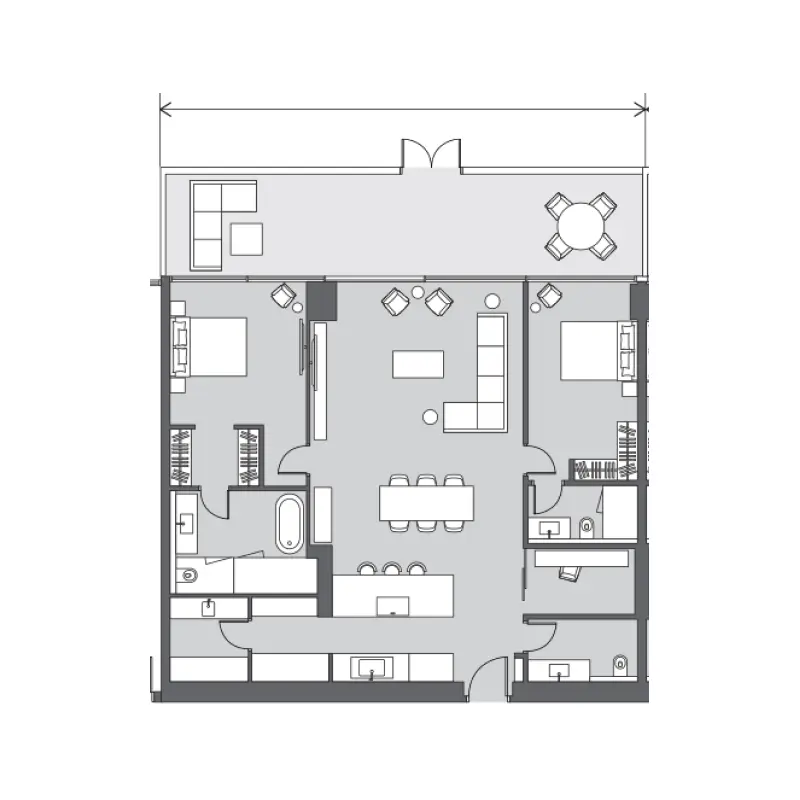 2 bedroom floor plan