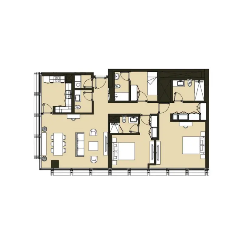 2 bedroom floor plan