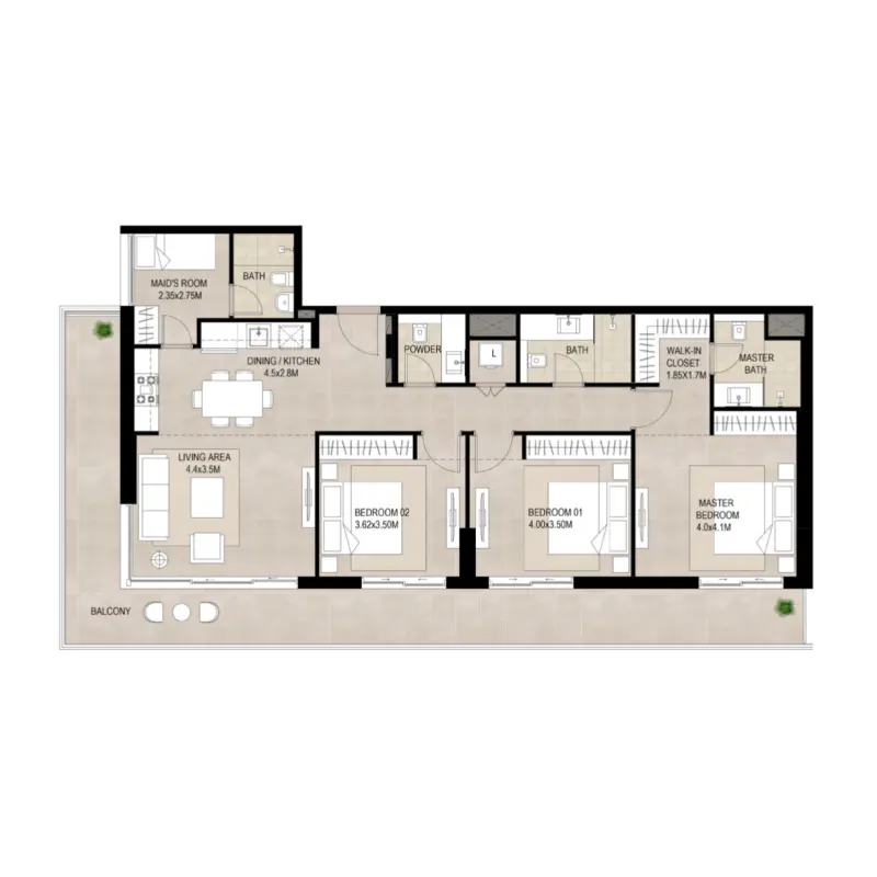 3 bedroom floor plan