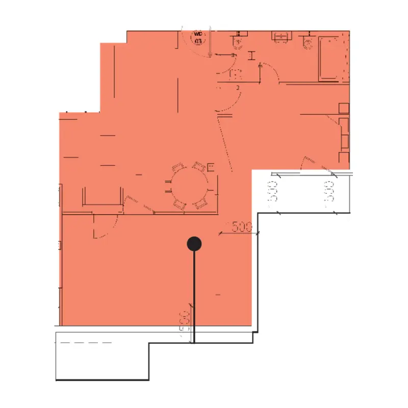 1 bedroom floor plan