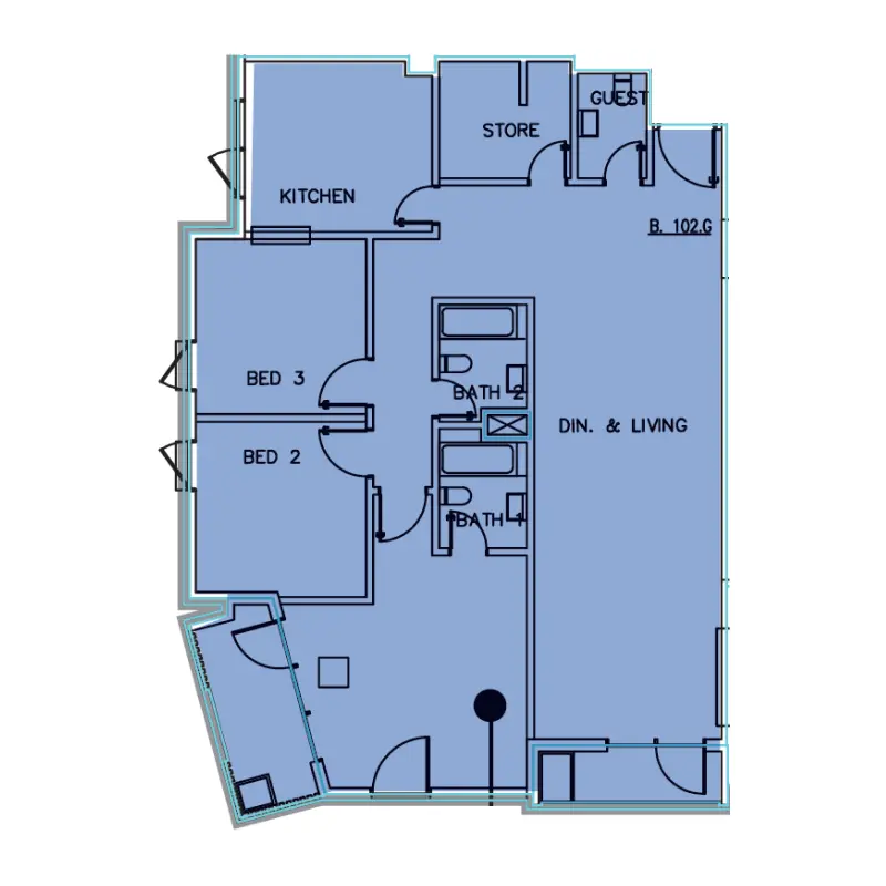 3 bedroom floor plan