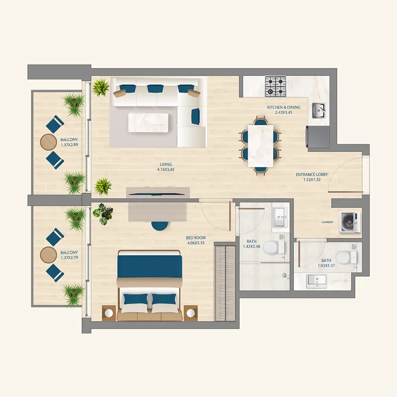 1 bedroom Apartments -  Lumiere Heights floor plan