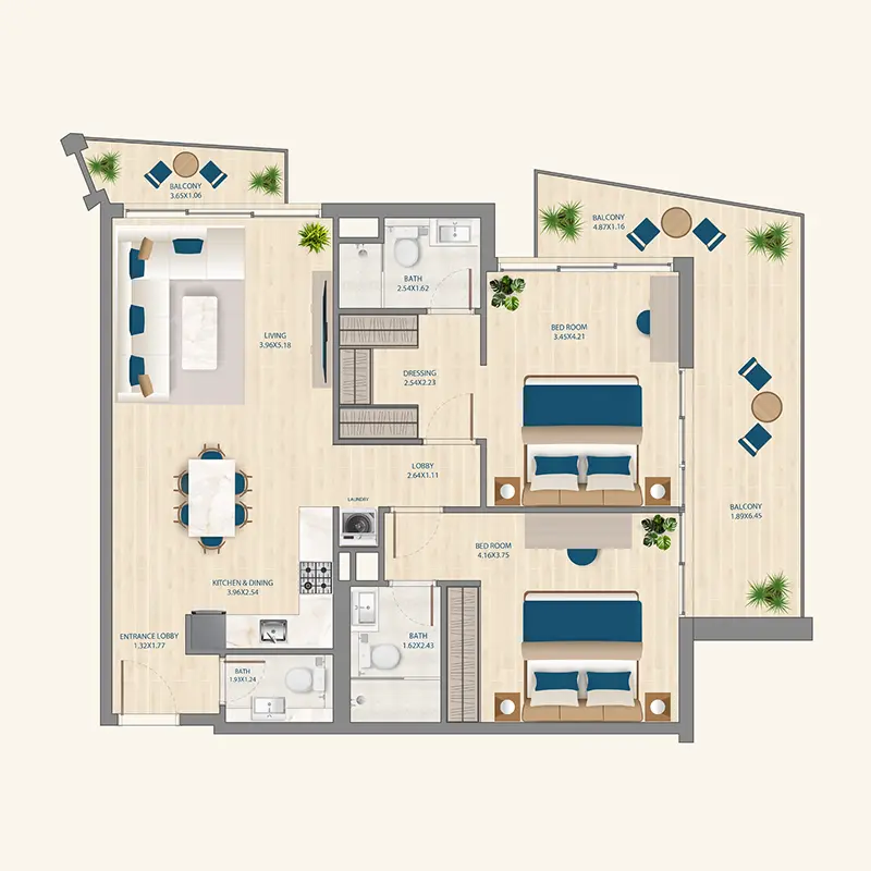 2 bedroom Apartments -  Lumiere Heights floor plan