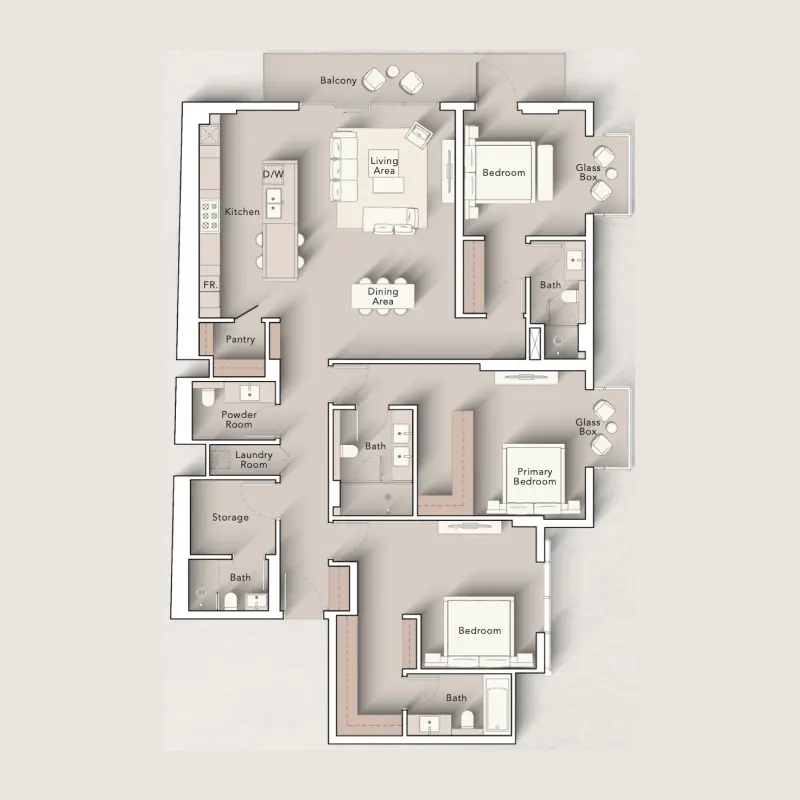 3 bedroom floor plan