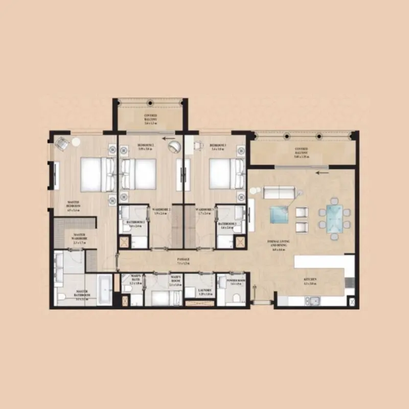 3 bedroom floor plan
