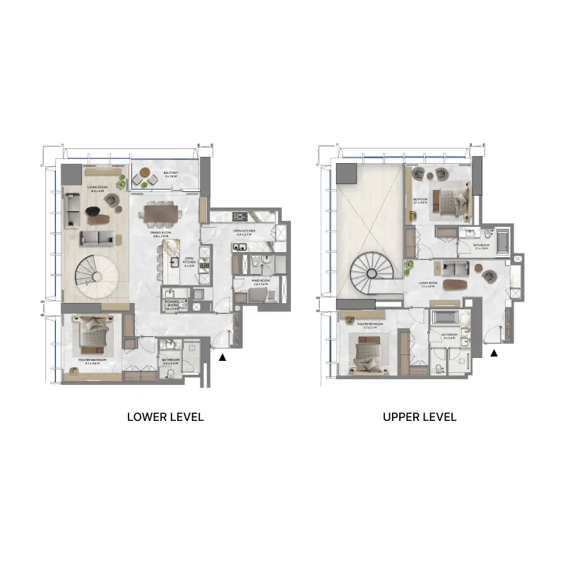 3 bedroom Duplex -  DIFC Heights Tower floor plan