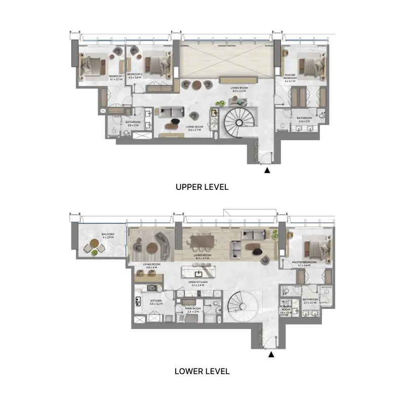 4 bedroom Duplex -  DIFC Heights Tower floor plan