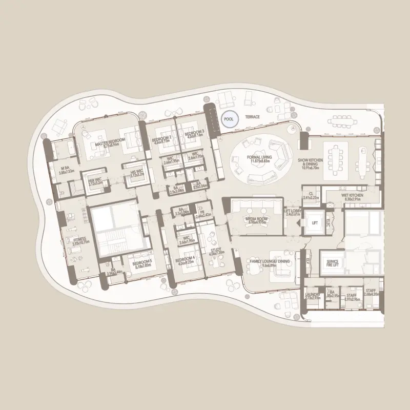 5 bedroom floor plan