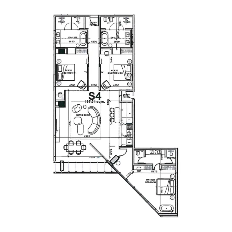 3 bedroom floor plan