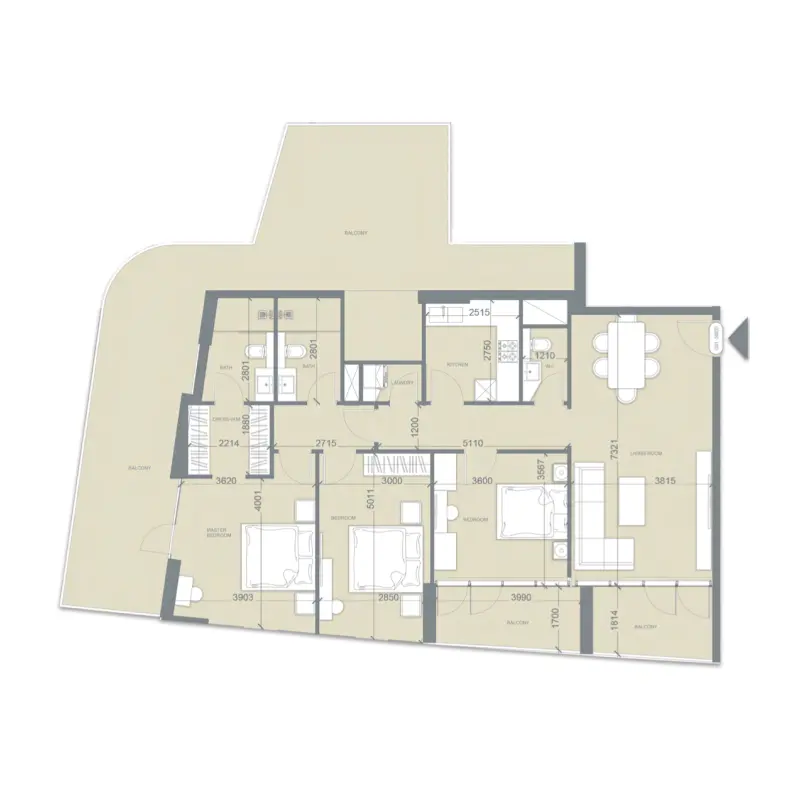 3 bedroom floor plan
