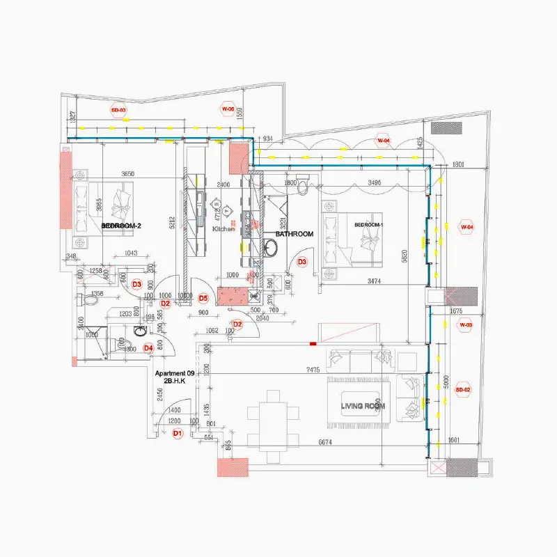 2 bedroom floor plan
