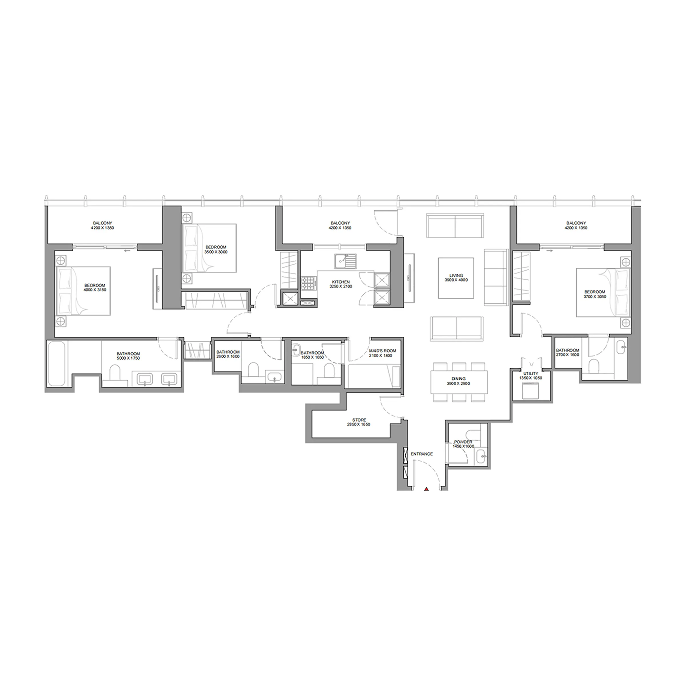 3 bedroom floor plan