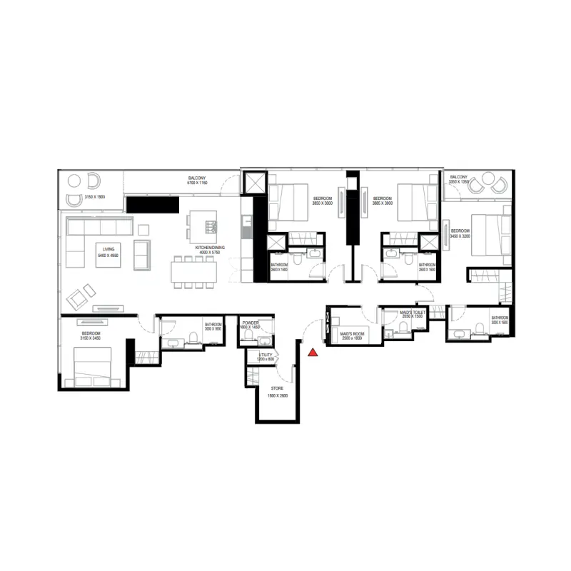 4 bedroom floor plan