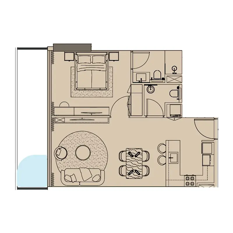 1 bedroom + pool Apartments -  Cove Edition 5 floor plan