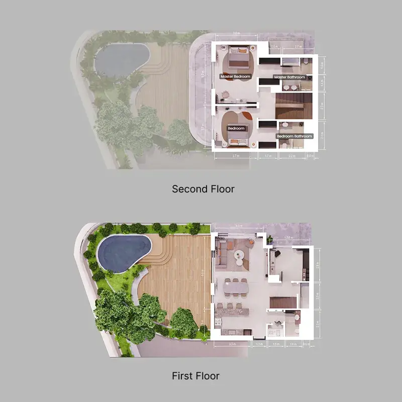 2 Bedrooms duplex - Verdes by Haven floor plan