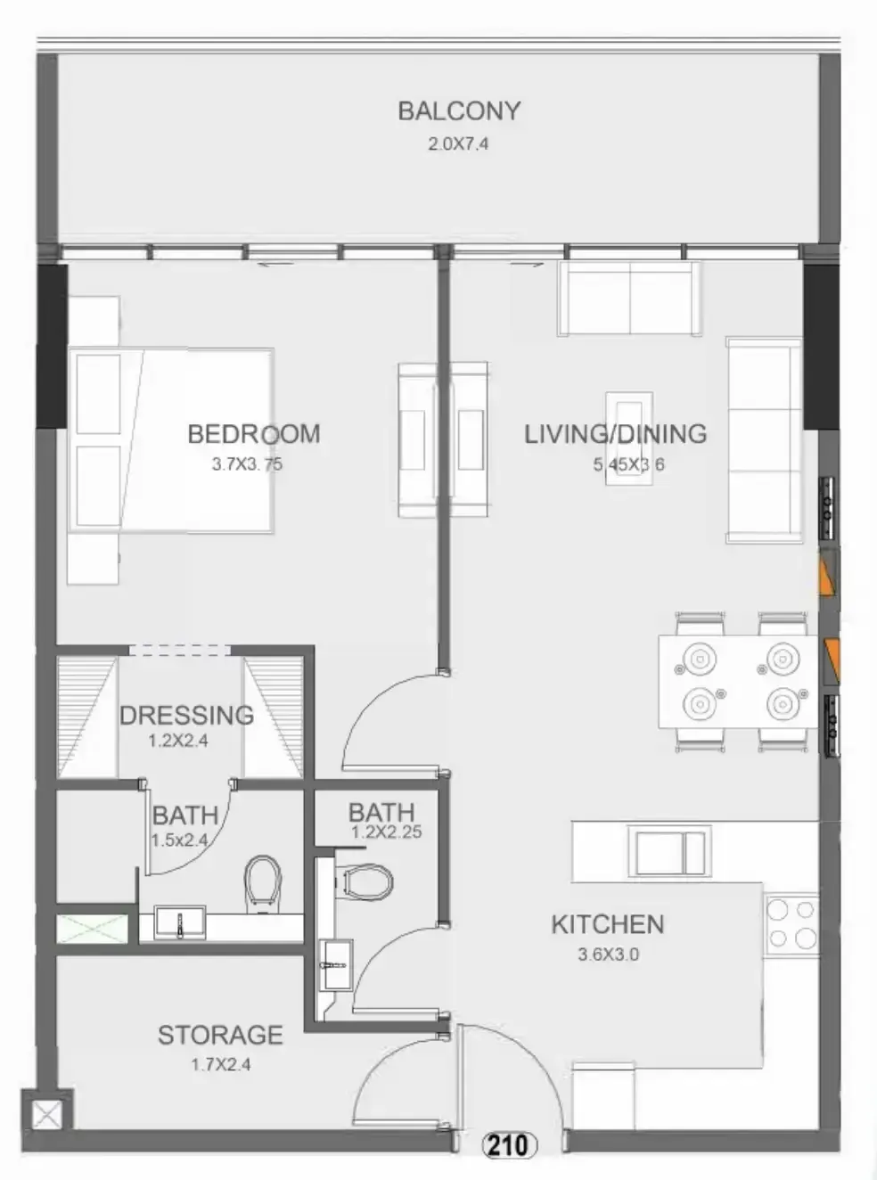 1 Bedroom apartments - Floarea Oasis floor plan