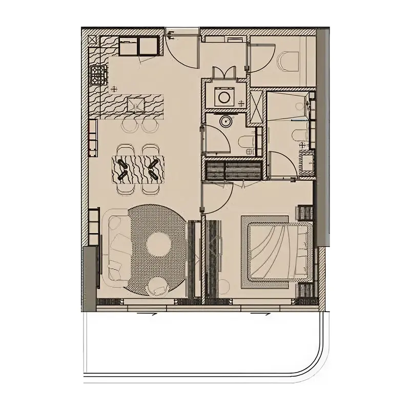 1 bedroom Apartments -  Cove Edition 6 floor plan