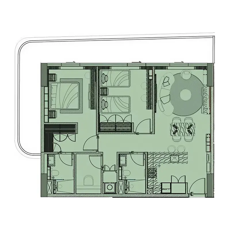 2 bedroom Apartments -  Cove Edition 6 floor plan