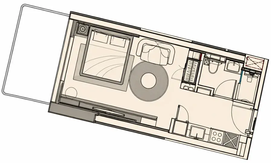 Studio apartments - Cove Grand floor plan