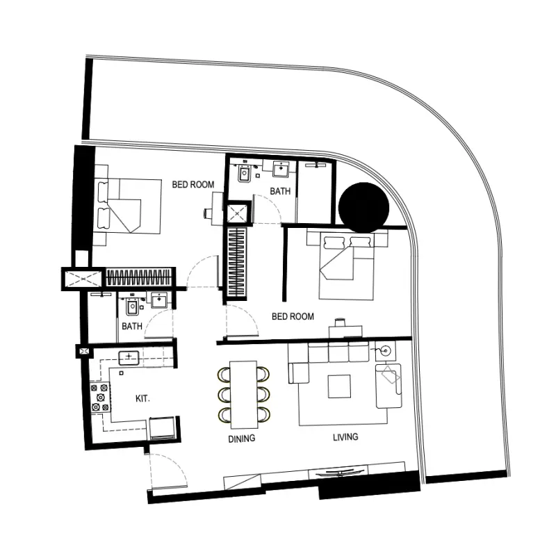 2 bedroom floor plan