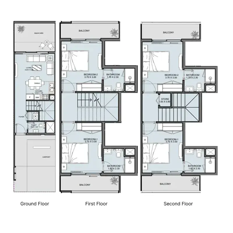 4 Bedrooms townhouse - Taormina Village floor plan