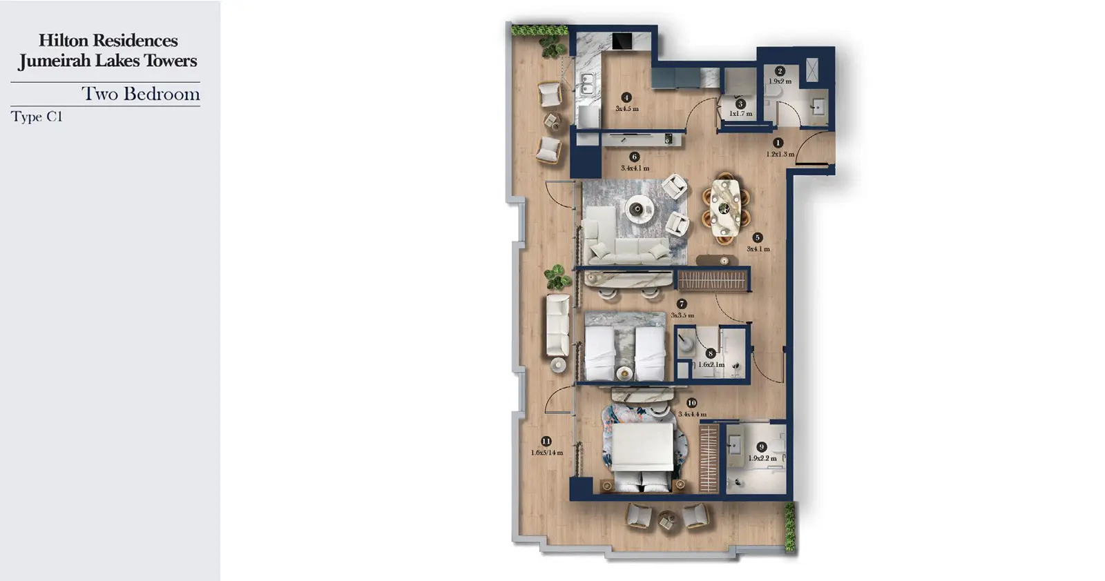 Type C1 floor plan