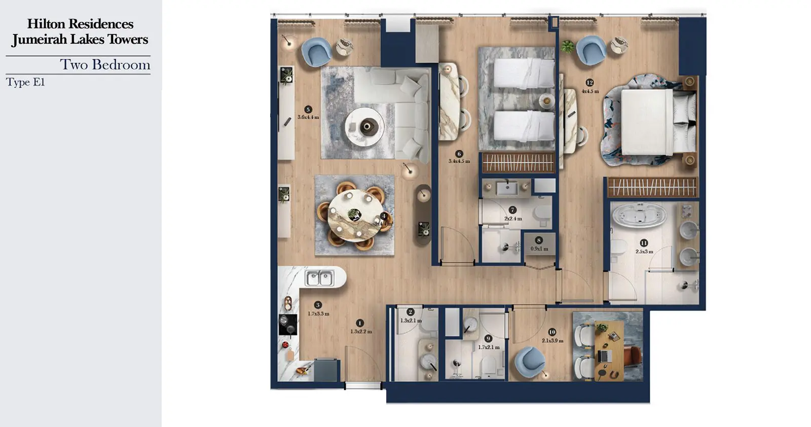 Type E1 floor plan