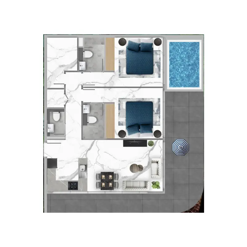 2 bedroom floor plan
