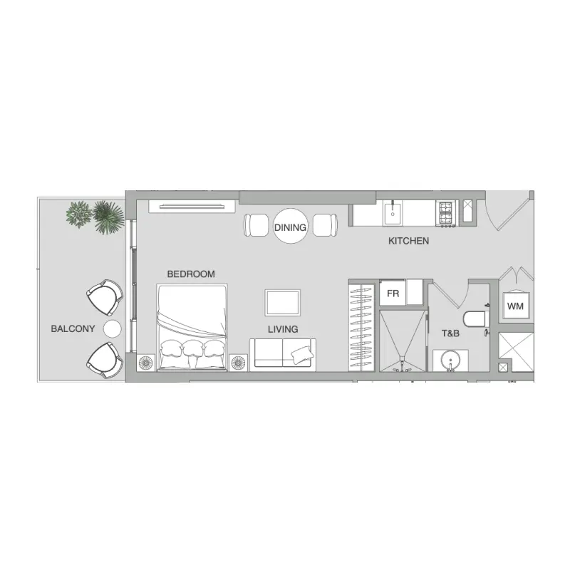 Studio Apartments -  VERDAN1A floor plan