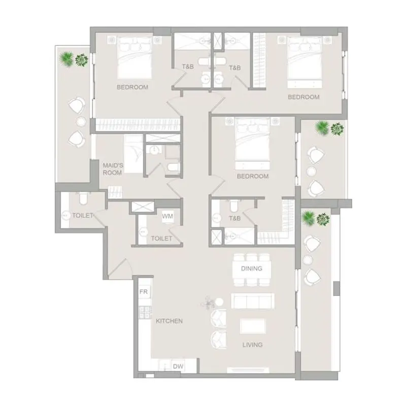 3,5 bedroom floor plan