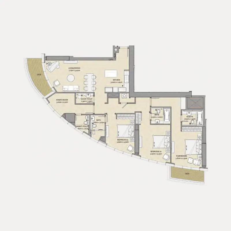 3 bedroom floor plan