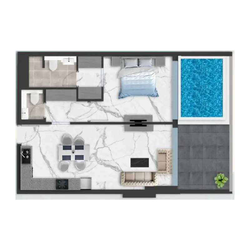1 bedroom floor plan