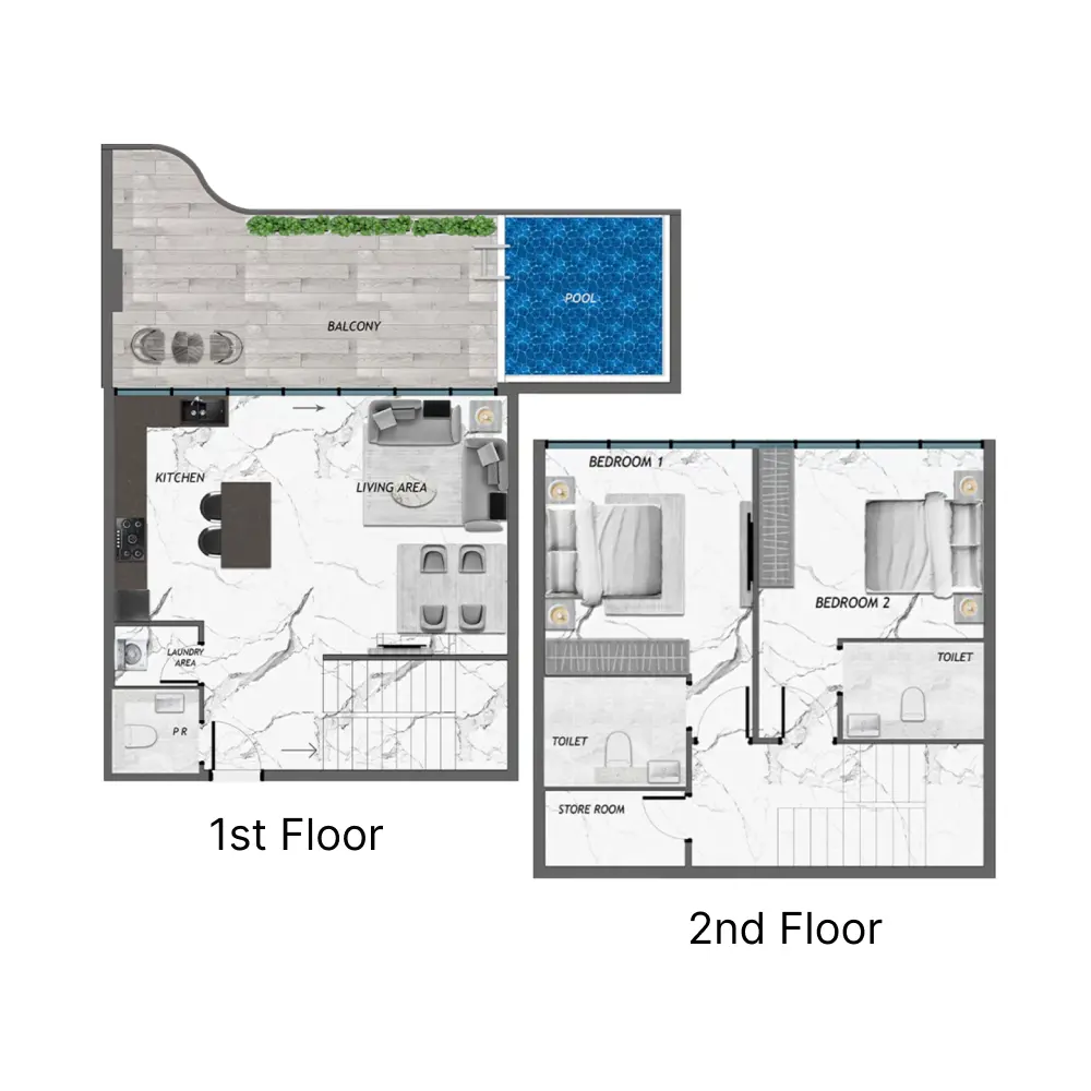 2 bedroom floor plan